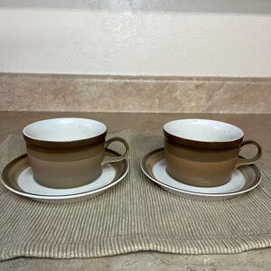 Mikasa Brown and Cream Cup and Saucer Set